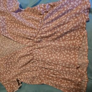 Floral Print Dress in Pink and White